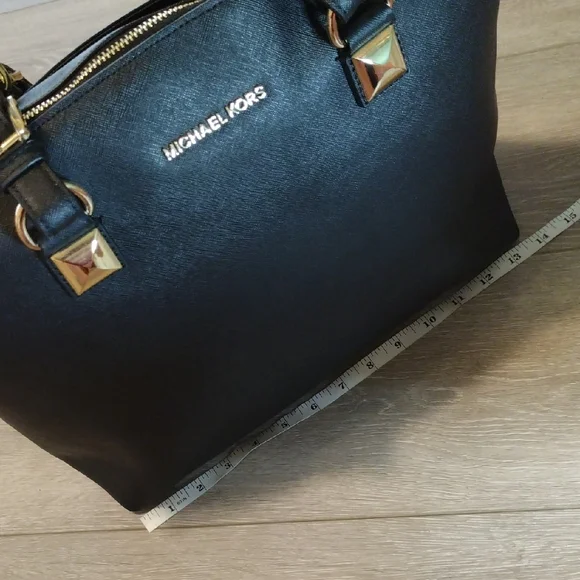 Michael Kors Black Tote with Gold Accents - Picture 3 of 17